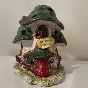 Mushroom Cottage for Tea Light Candle